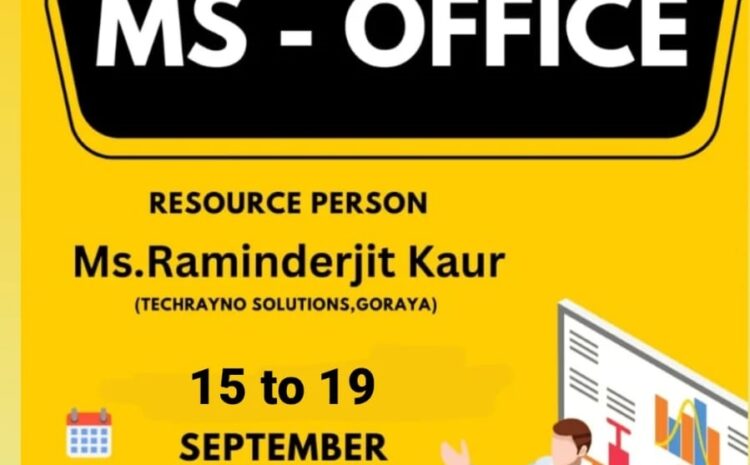  Workshop on Ms Office